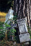 Krzyż bruśnieński na zabytkowym cmentarzu