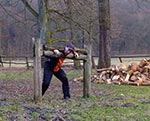 Obok leśniczówki Dębowiec (letniej bazy straży Roztoczańskiej Konnej) stoją dyby. Służą zapewne do zamykania turystów, którym zdarzy się zejście ze szlaku. Jako recydywista zakułem się profilaktycznie ;-)