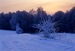 Zimowy zmierzch na Roztoczu Szczebrzeszyńskim - wnętrze regionu